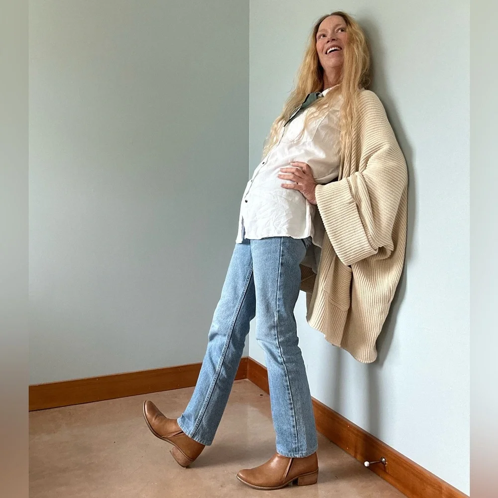 Like New Gardenbelle 100% Organic unbleached cotton oversized Cardigan USA made - Picture 15 of 16